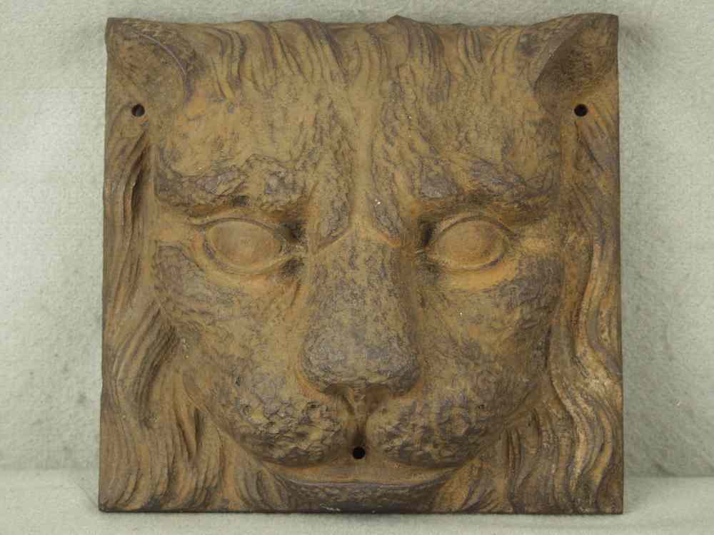 Appraisal: CASTING - Three dimensional cast iron lion face SIZE ''D