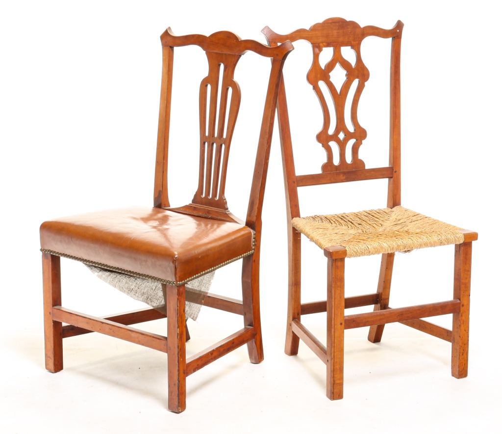 Appraisal: TWO AMERICAN CHIPPENDALE CHAIRS Fourth quarter th century cherry Both