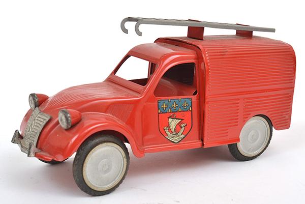 Appraisal: RARE JRD CITROEN CV TINPLATE FRICTION FIRE TRUCK FRANCE RED