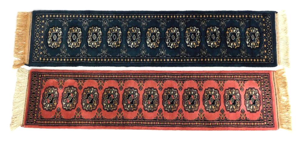 Appraisal: RUGS Two modern Pakistan tekke bokhara table runners or dresser