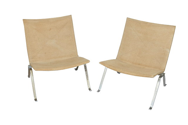 Appraisal: Paul Kjaerholm Danish - Pair of PK lounge chairsoriginally designed