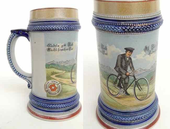 Appraisal: German mug ''RADFAHR-VEREIN HELVETIA MUNCHEN '' L