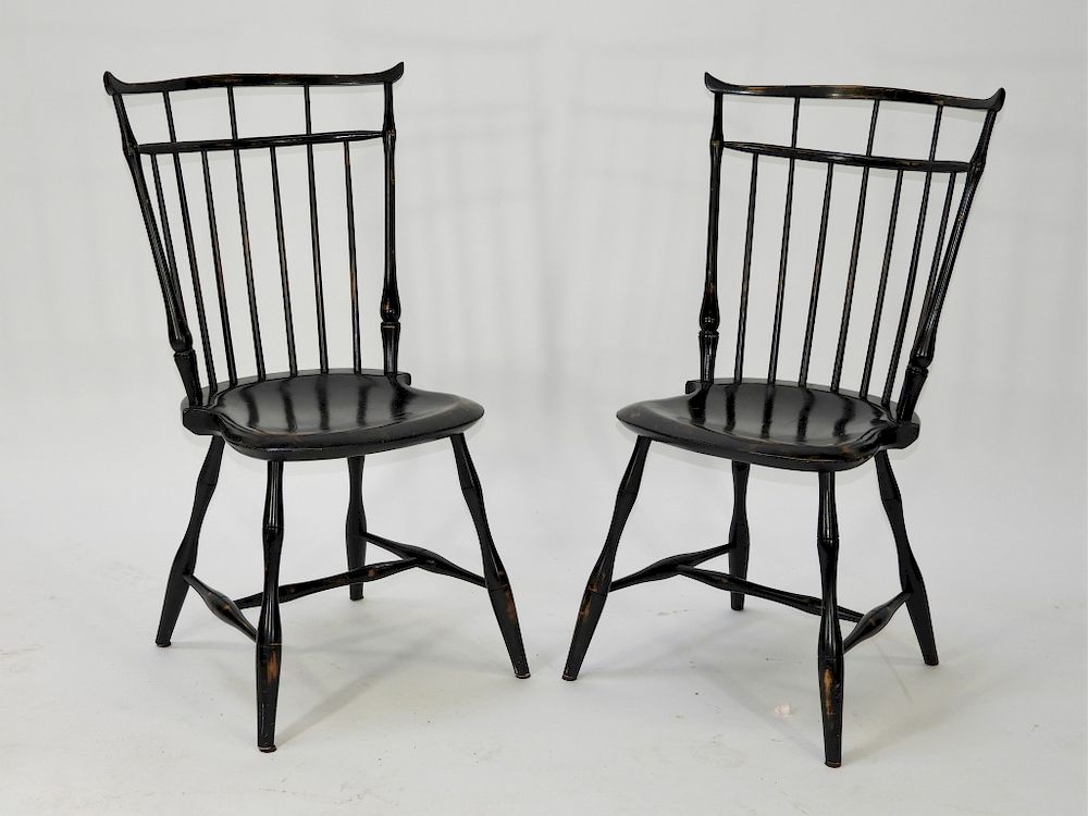 Appraisal: PR D R Dimes Birdcage Windsor Chairs New Hampshire th