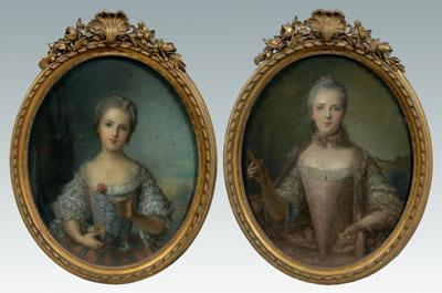 Appraisal: Pair pastels after Nattier portrait of Marie Adelaide and portrait