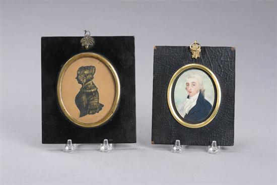 Appraisal: TWO PORTRAITS American or European th century Miniature on ivory