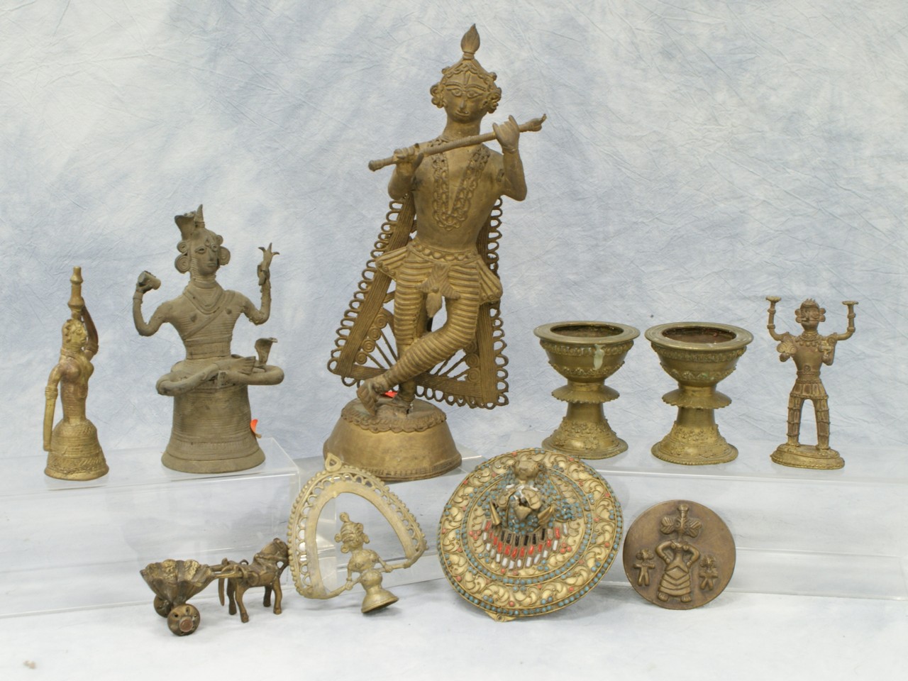 Appraisal: pieces of mostly Indian brass tallest