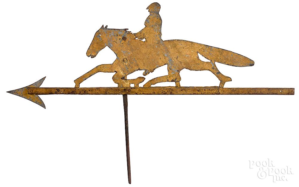 Appraisal: Zinc horse and rider weathervane Exclusive on Bidsquare Zinc horse