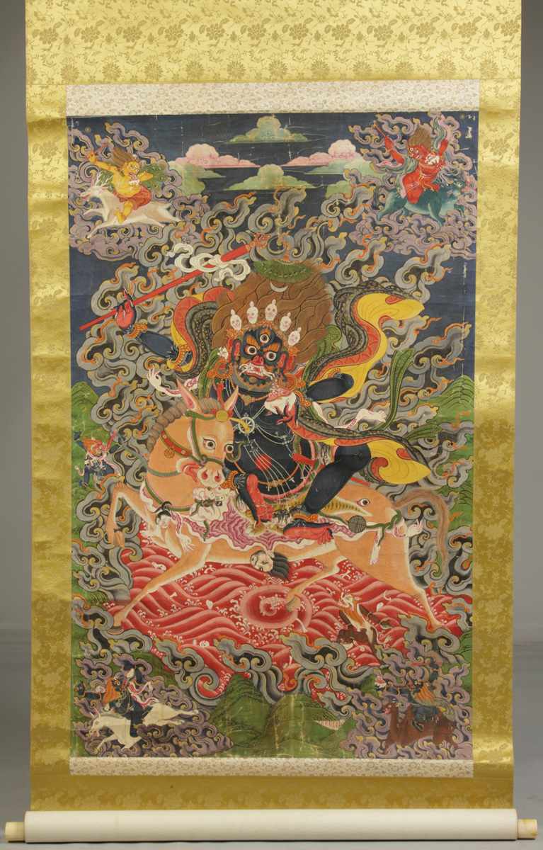 Appraisal: Tibetan Painting mounted as a Scroll Dimensions Image '' x