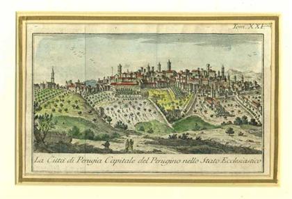 Appraisal: piece Hand-Colored Engravings Italian City Views ca - La Citta