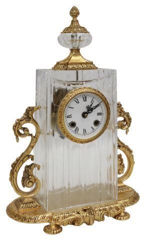 Appraisal: Mantel shelf clock late th c gilt metal urn-form finial