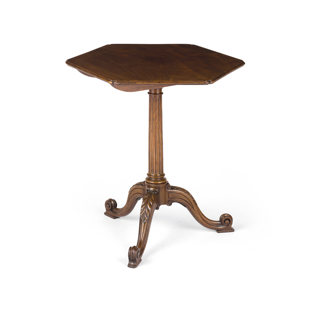 Appraisal: GEORGE III MAHOGANY TRIPOD TABLE TH CENTURY AND LATER the