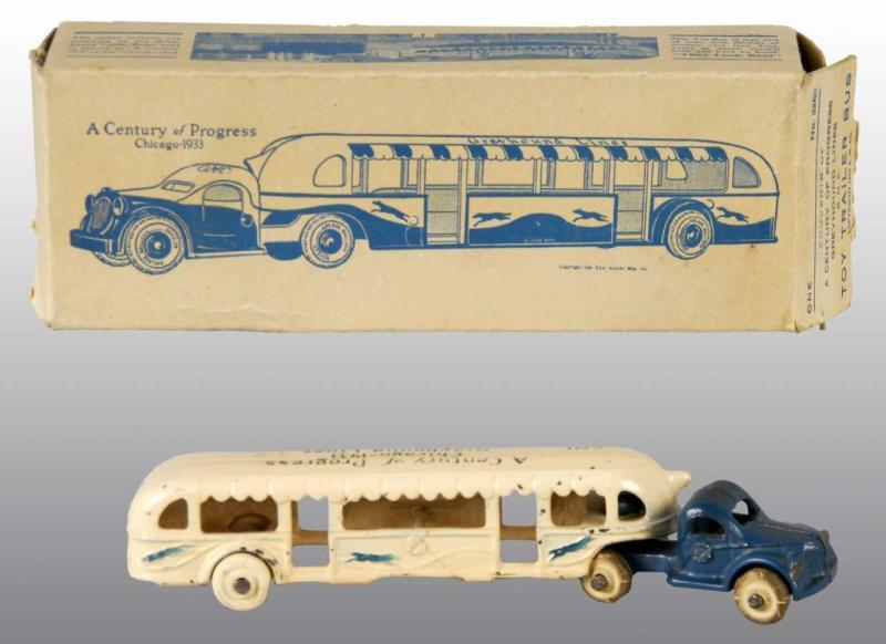 Appraisal: Cast Iron Arcade A Century of Progress Bus Toy Description