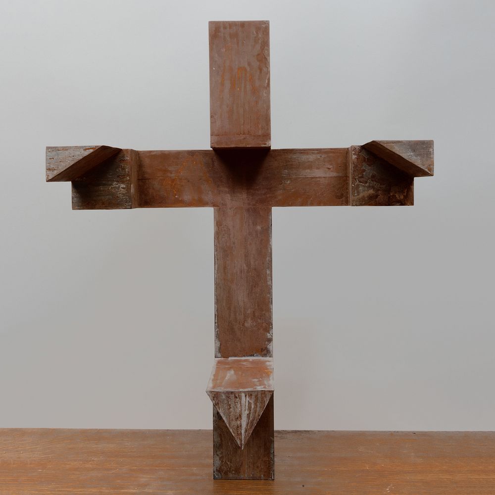 Appraisal: Keith Milow b Cross Metal wall sculpture in Height John