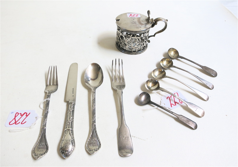 Appraisal: TEN BRITISH STERLING SILVER FLATWARE AND OTHER PIECES flatware includes