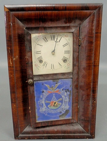 Appraisal: Mahogany ogee mantel clock with original label by Welch Mfg