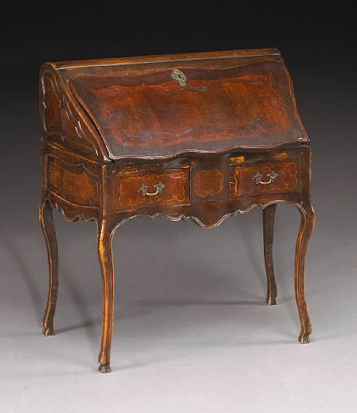 Appraisal: An Italian Rococo walnut desk third quarter th century The