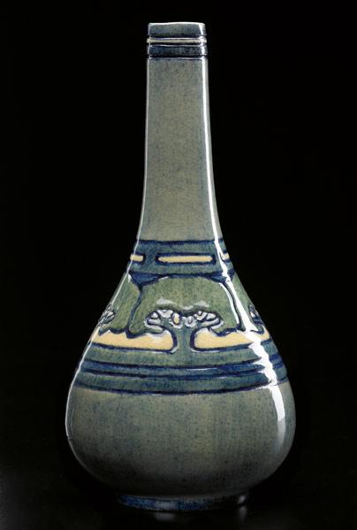 Appraisal: NEWCOMB COLLEGE Early bottle-shaped vase painted by Rebecca Kennon with