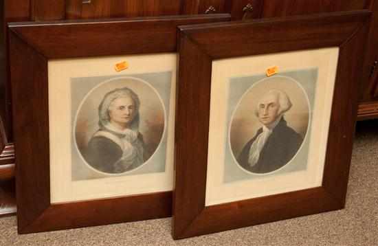 Appraisal: Pair of framed prints of George and Martha Washington Estimate