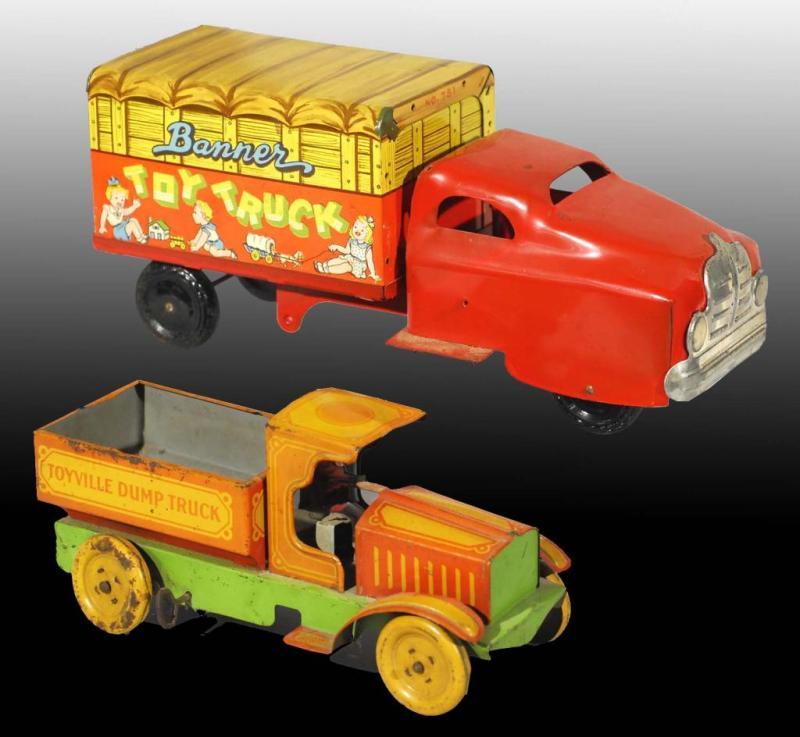 Appraisal: Lot of American Toy Trucks Description Includes wind-up Chein Toyville