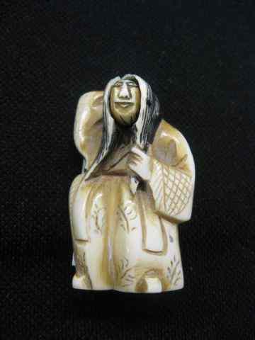 Appraisal: Chinese Carved Ivory Netsuke revolving face man l '' excellent