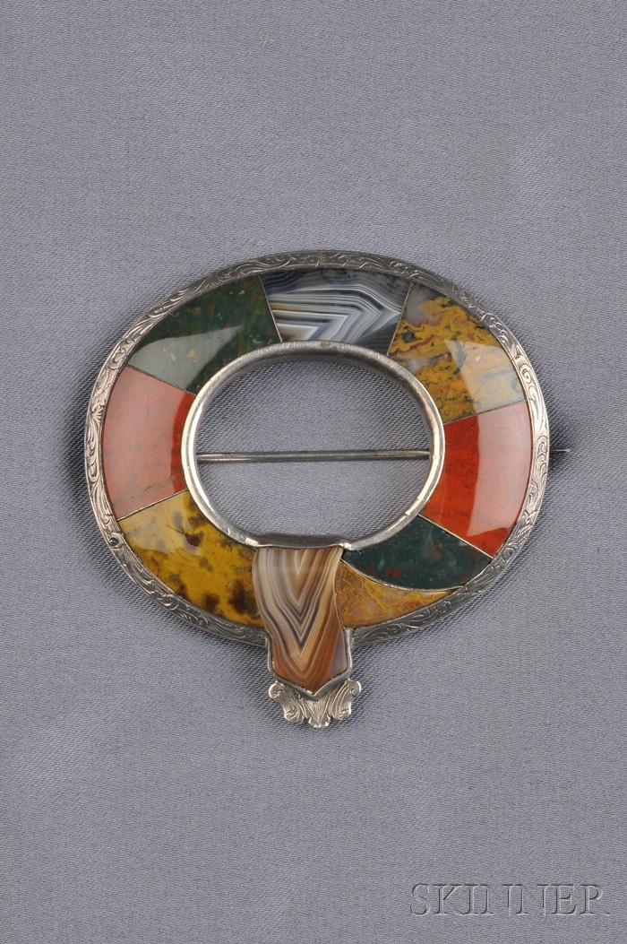 Appraisal: Victorian Scottish Agate Brooch set with various agates and jasper