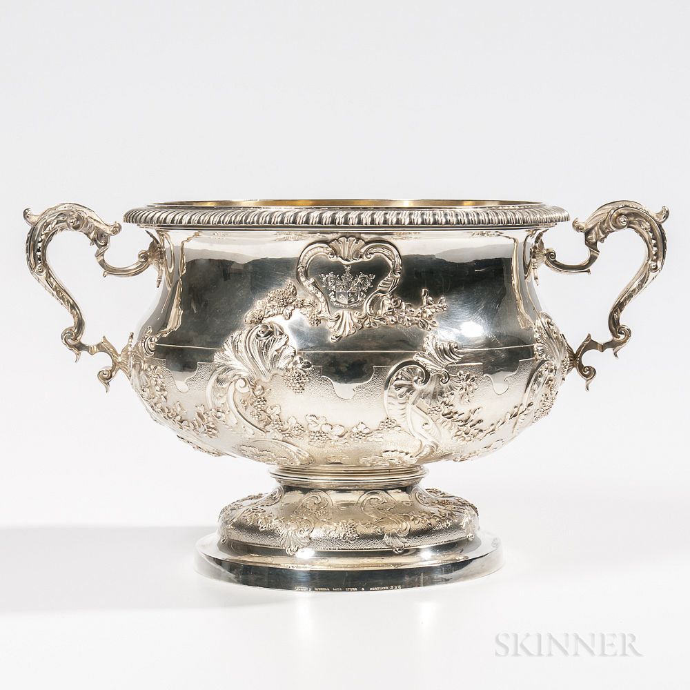 Appraisal: Victorian Sterling Silver Punch Bowl Victorian Sterling Silver Punch Bowl