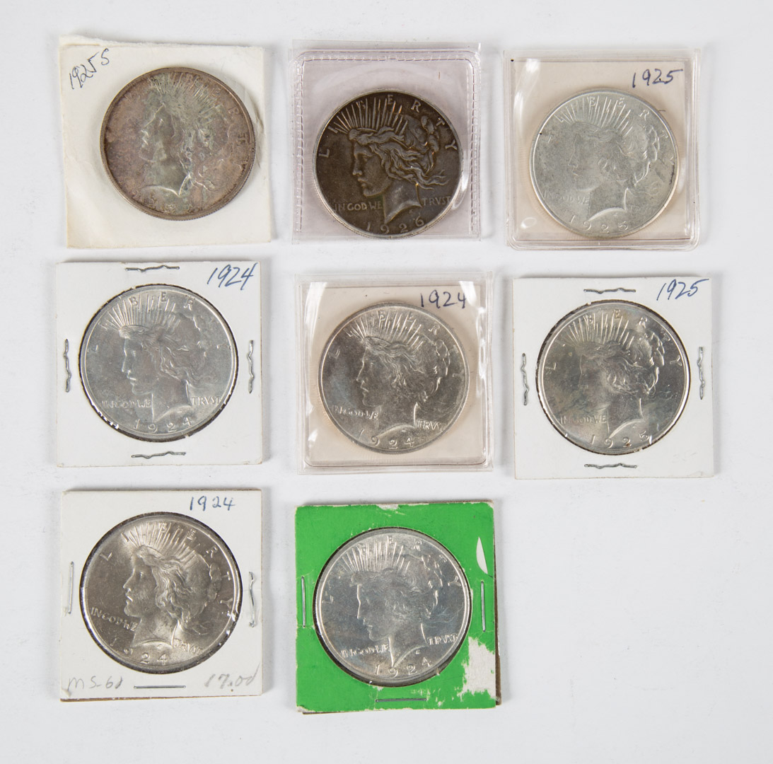 Appraisal: USA Peace Dollars -s Eight Peace Dollars four two s