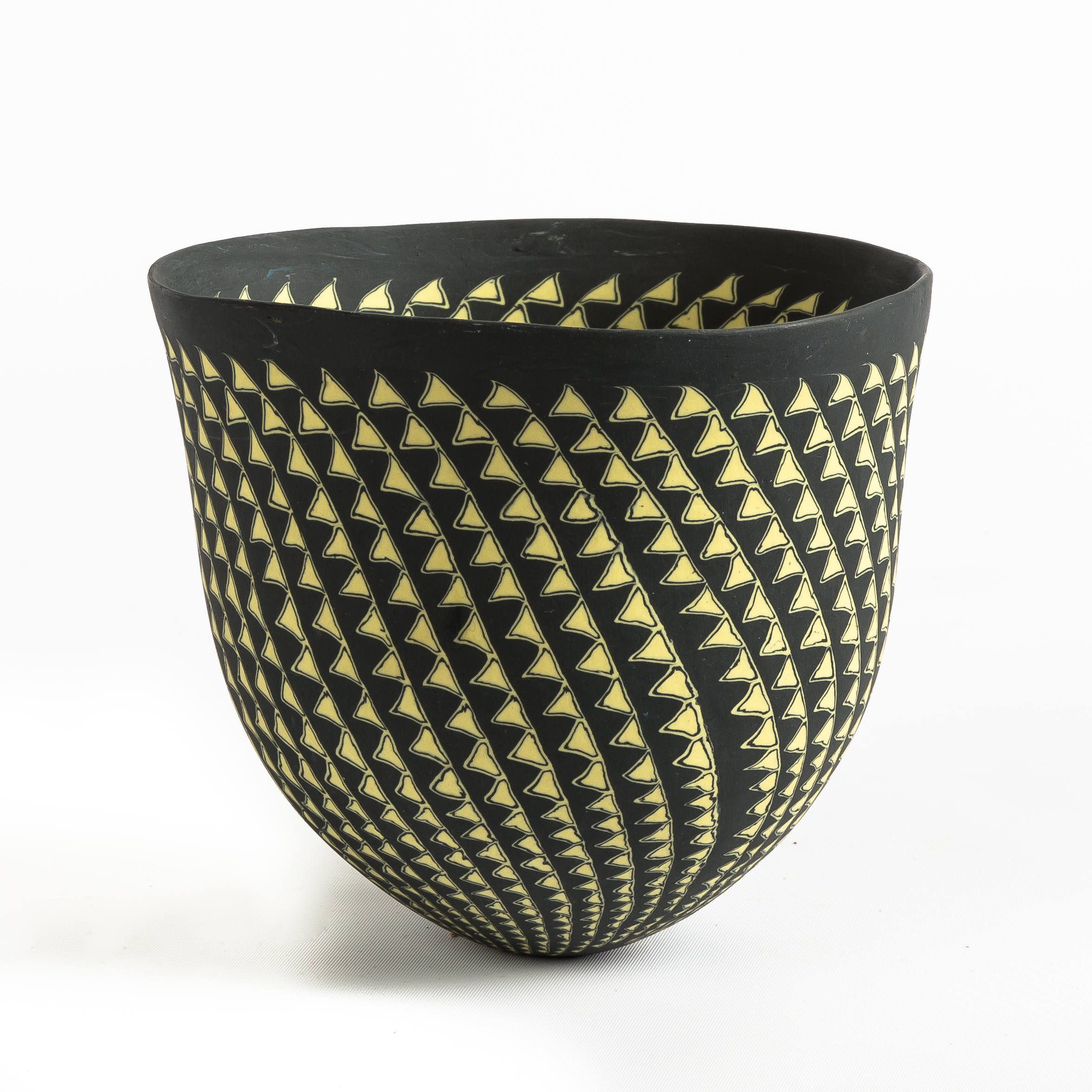 Appraisal: Dorothy Feibleman American B Black and Yellow Bowl