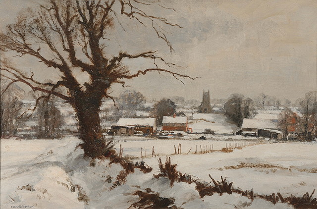 Appraisal: KENNETH DENTON b 'Snow in Norfolk' signed also signed and