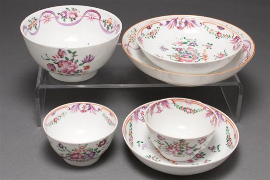 Appraisal: Three Chinese Export Famille Rose porcelain tea bowls and saucers