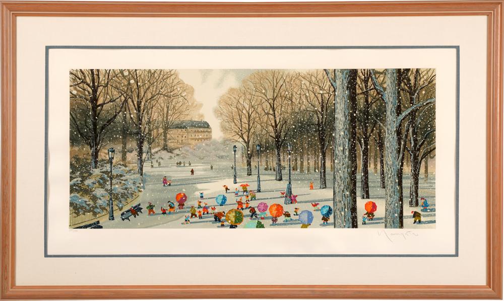 Appraisal: HIRO YAMAGATA B SNOW SCENEserigraph signed lower right numbered lower