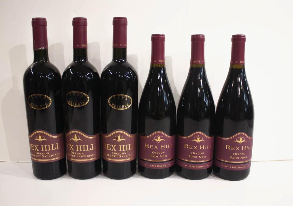 Appraisal: THIRTY-FIVE BOTTLES OF REX HILL RED TABLE WINES Newberg Oregon