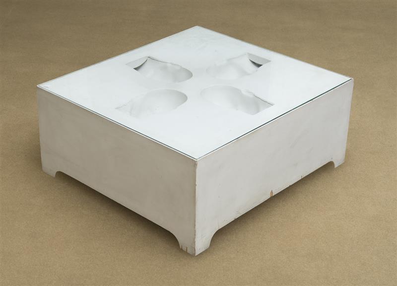 Appraisal: ROY ADZAK - FACE TABLE Plaster and wood low table