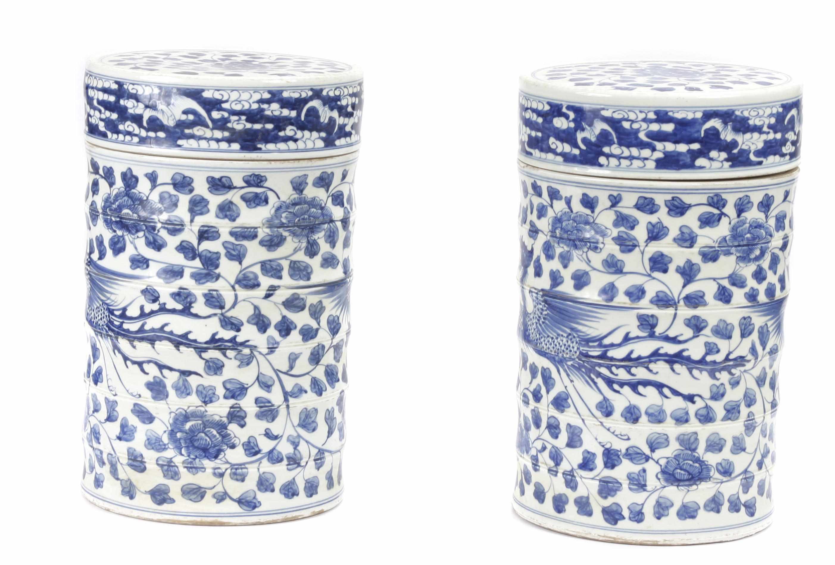 Appraisal: A pair of Chinese porcelain covered pots height in diameter