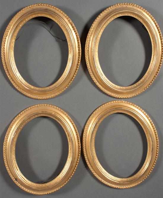 Appraisal: Set of four giltwood oval frames Estimate - All property