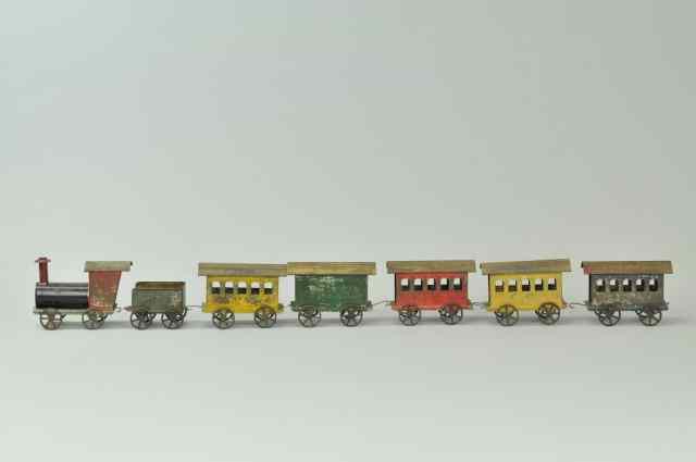 Appraisal: AMERICAN TIN FLOOR TRAIN Late 's primary color hand painted