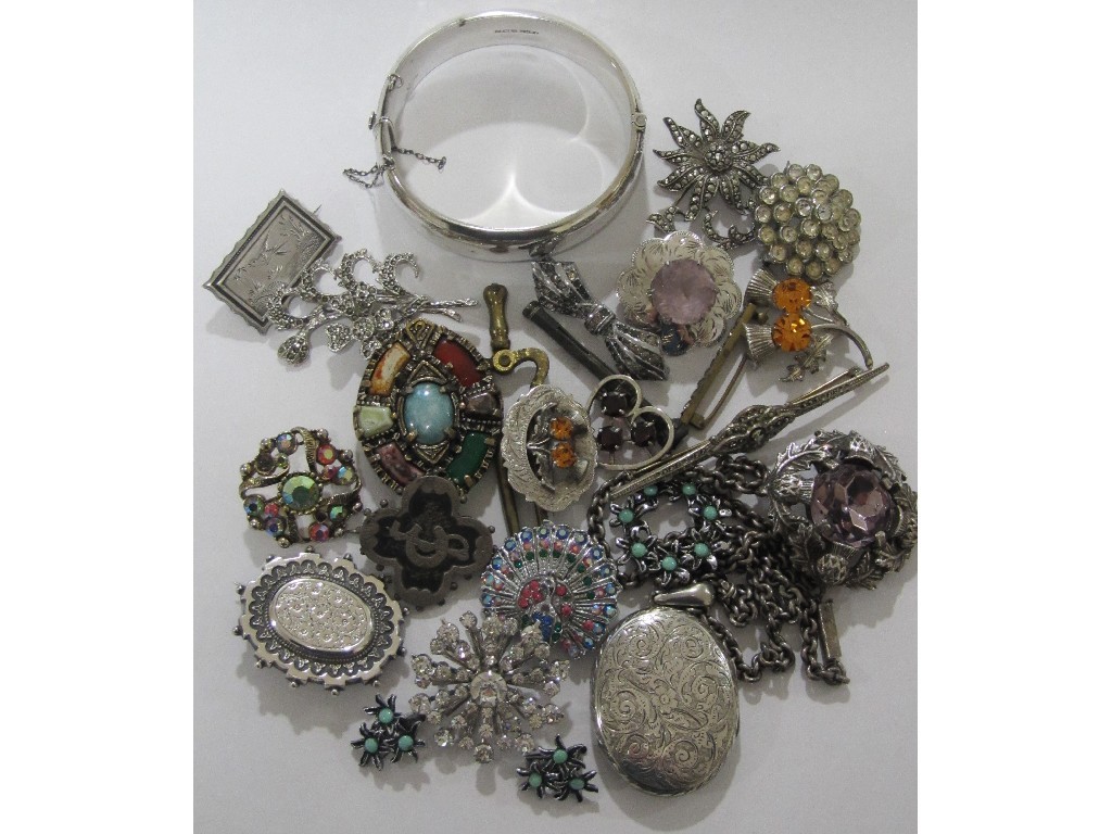 Appraisal: Lot of silver items to include Victorian photo locket engraved