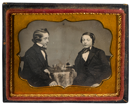 Appraisal: CASED IMAGE Portrait of early American chess master Paul Morphy