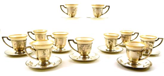 Appraisal: SILVER Eleven Matthews Company Newark N J sterling silver demitasse