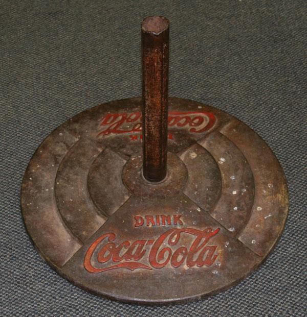 Appraisal: Coca Cola cast iron store display base stepped design original