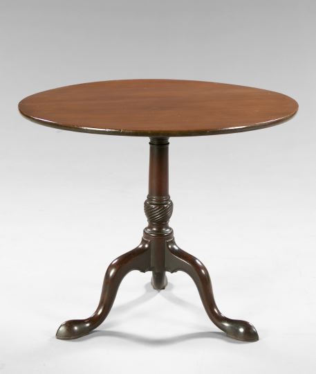 Appraisal: Queen Anne-Style Mahogany Tripod Table mid- th century the tilting