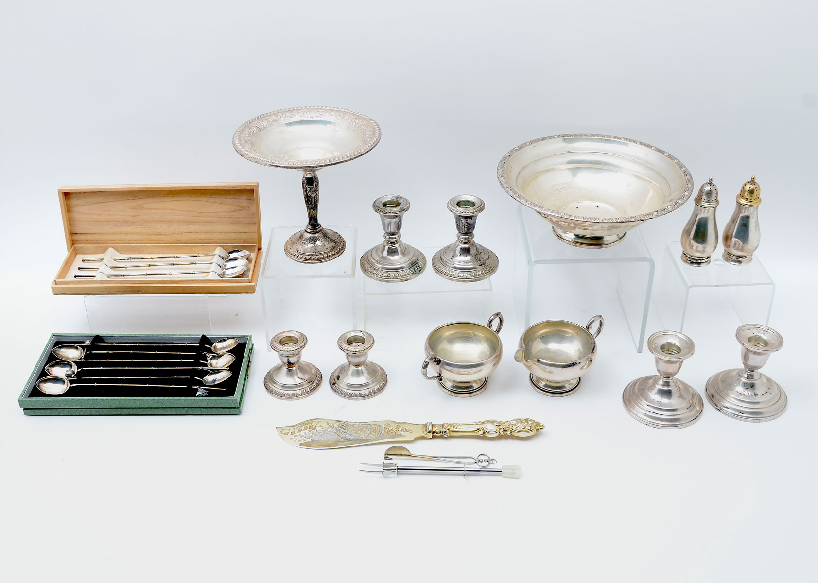 Appraisal: ASSORTED STERLING SILVER COLLECTION Approx weighable Troy ounces Comprising Crown