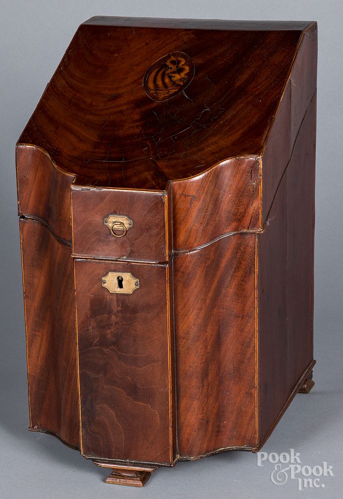 Appraisal: George III mahogany knife box late th c George III