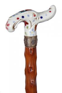 Appraisal: Porcelain Dress Cane- Ca - An art nouveau porcelain handle