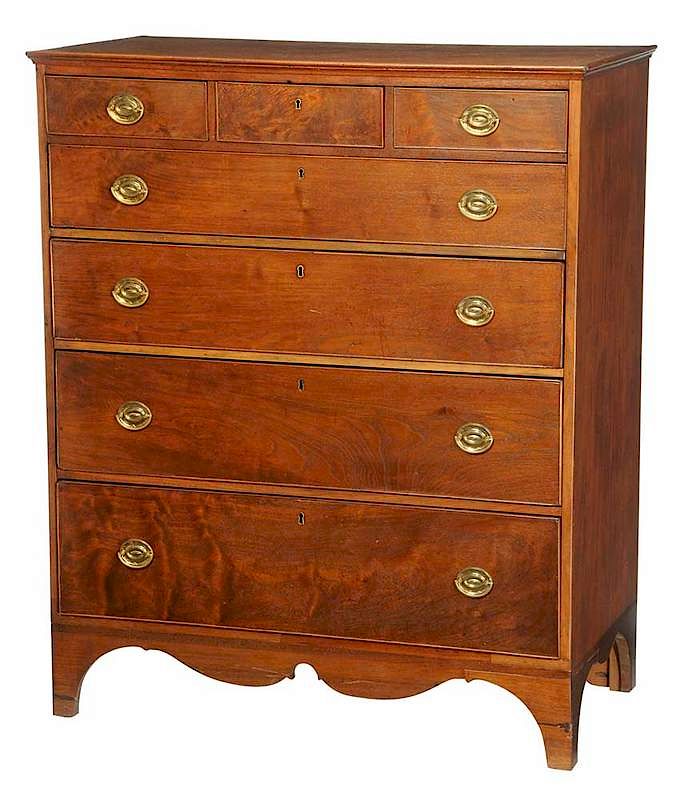 Appraisal: North Carolina Federal Walnut Chest attributed to Mecklenburg County early