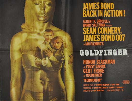 Appraisal: Goldfinger poster golden girl style Quad UK folded A condition