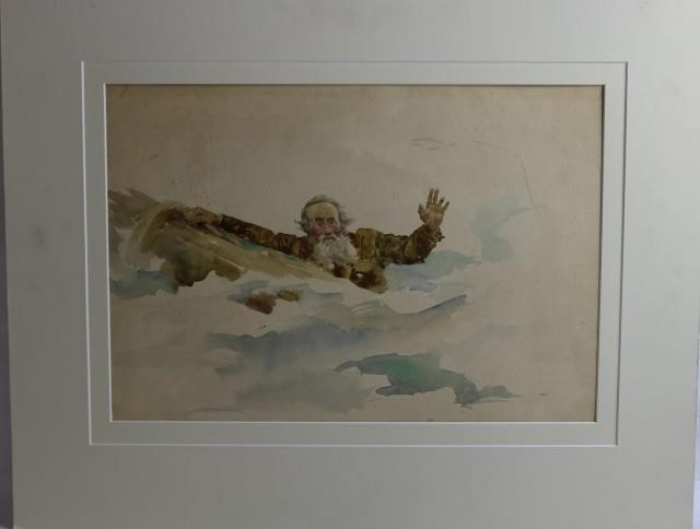 Appraisal: WATERCOLOR LATE TH EARLY TH CENTURY DEPICTING AN OLD SAILOR