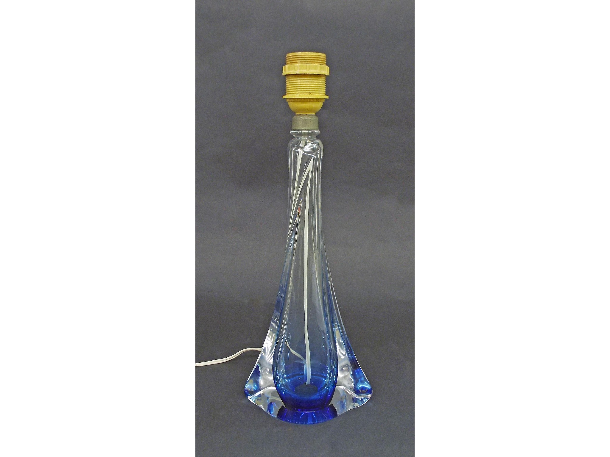 Appraisal: s art glass table lamp high