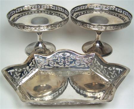 Appraisal: A pair of tazzas and matched tray Elkington Company Birmingham