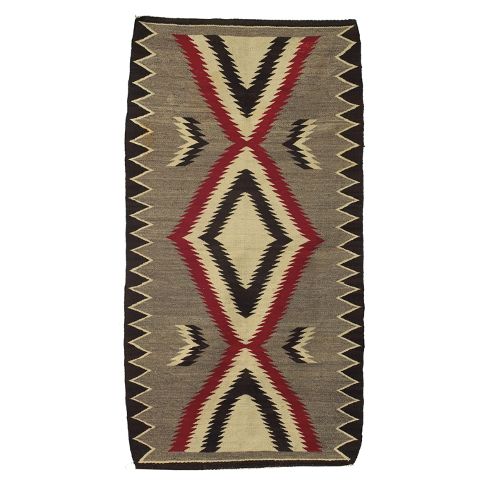 Appraisal: Navajo rug c serrated diamond pattern minor wear '' x